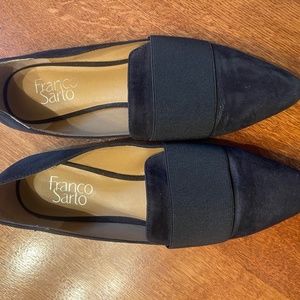 Franco Sarto Black Suede Flats Size 7.5 Medium